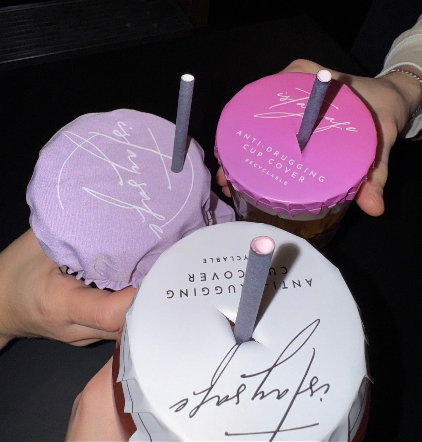 ISTAYSAFE Disposable Anti-Drugging Drink Cover pink (bundle - 25 pcs.)